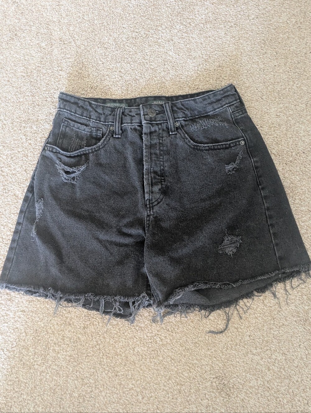 wild fable Black High-Rise Cutoff Denim Shorts